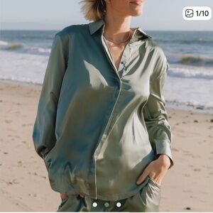 Daily Drills Green Button Down Shirt